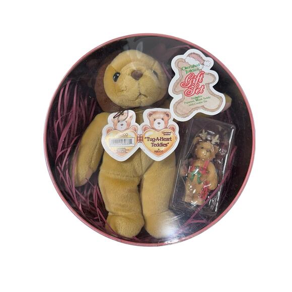 Cherished Teddies Gift Set Tug a Heart Teddies by Enesco With Plush and Ornament - Picture 1 of 3